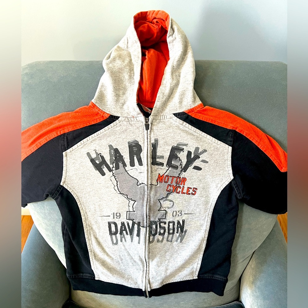 Harley Davidson Zip Sweatshirt Hoodie - Size 5/6